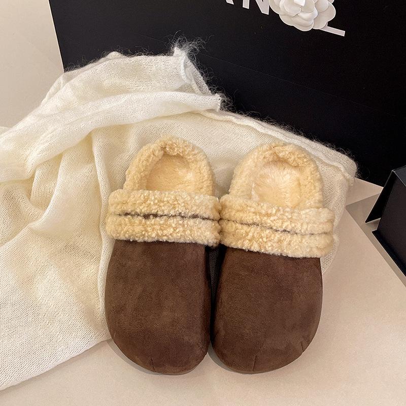 Retro style leopard print bag head half slippers women's 2025 autumn new college style fashion versatile casual Mao Mao shoes