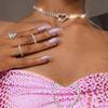Women European Minimalist Light Luxury Design Clavicle Choker Full Rhinestone Heart Sweet Personality Necklace For Women
