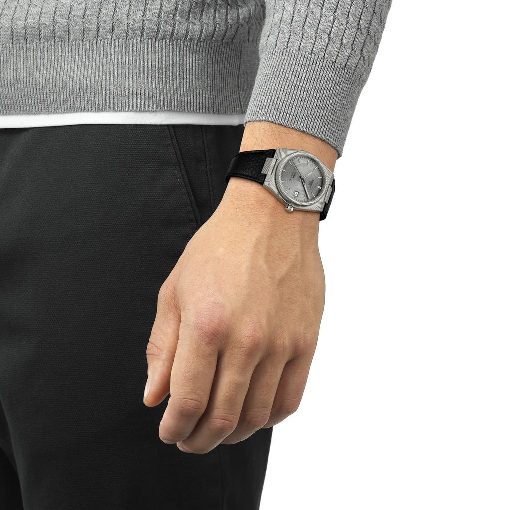 Tissot Reloj de Moda para Hombre con Correa de Cuero y Esfera Gris T137.807.96.081.00