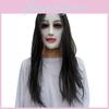 Ghost Female Latex Mask With Long Hair Design For Halloween And Haunted House