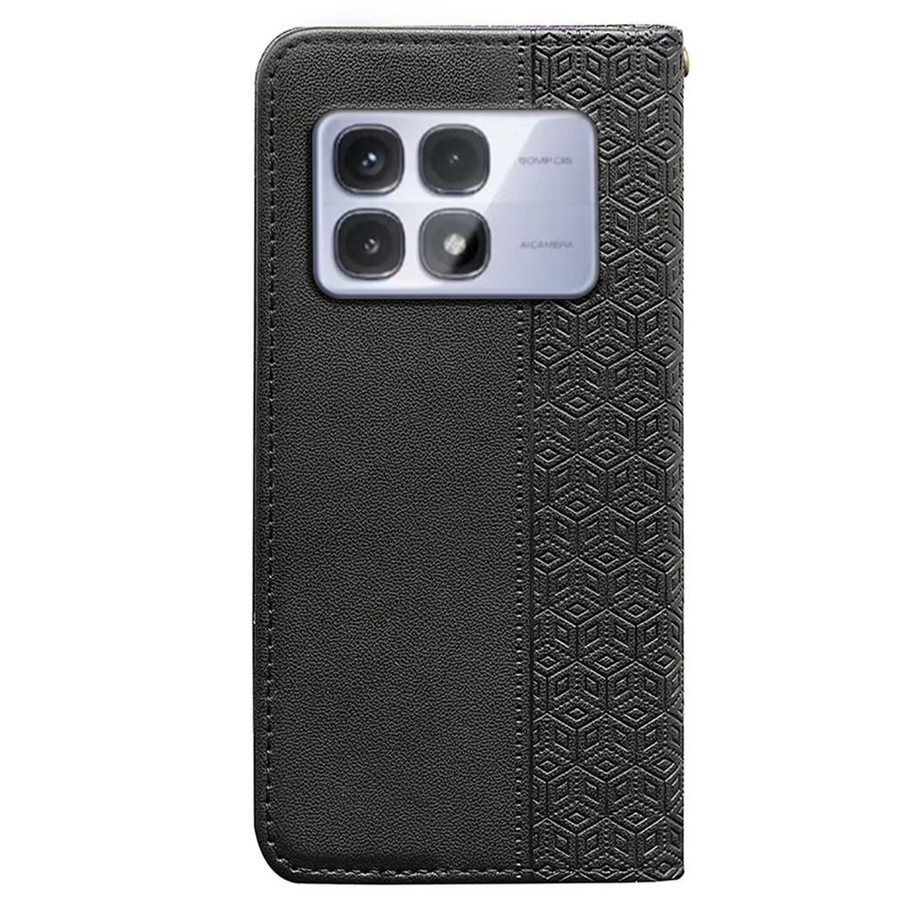 For Xiaomi Redmi K70 Ultra Wallet Phone Case Strong Magnetic Checkered Pattern Imprint Leather Flip Cover