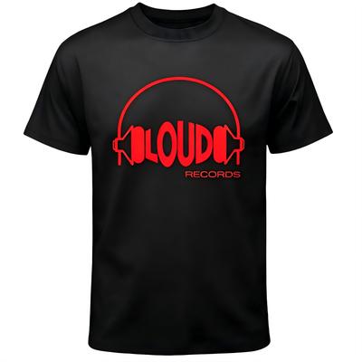 Loud Records Kopfhörer Logo Schwarzes T-Shirt