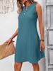 Women's Elegant V-Neck Sleeveless Pleated A-Line Dress