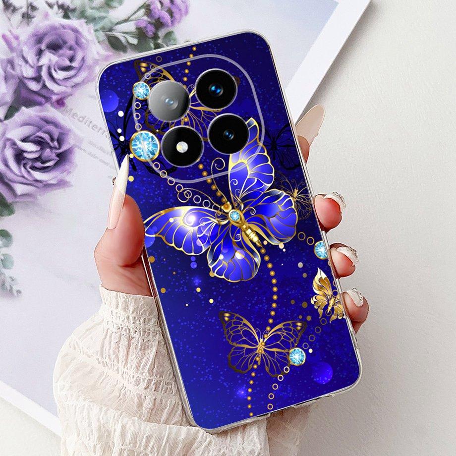 For Xiaomi Redmi Note 14 Pro+ 14Pro Note14 4G 5G Phone Case Back Cover Girly Fashion Flower Butterfly Paintong Soft TPU Fundas