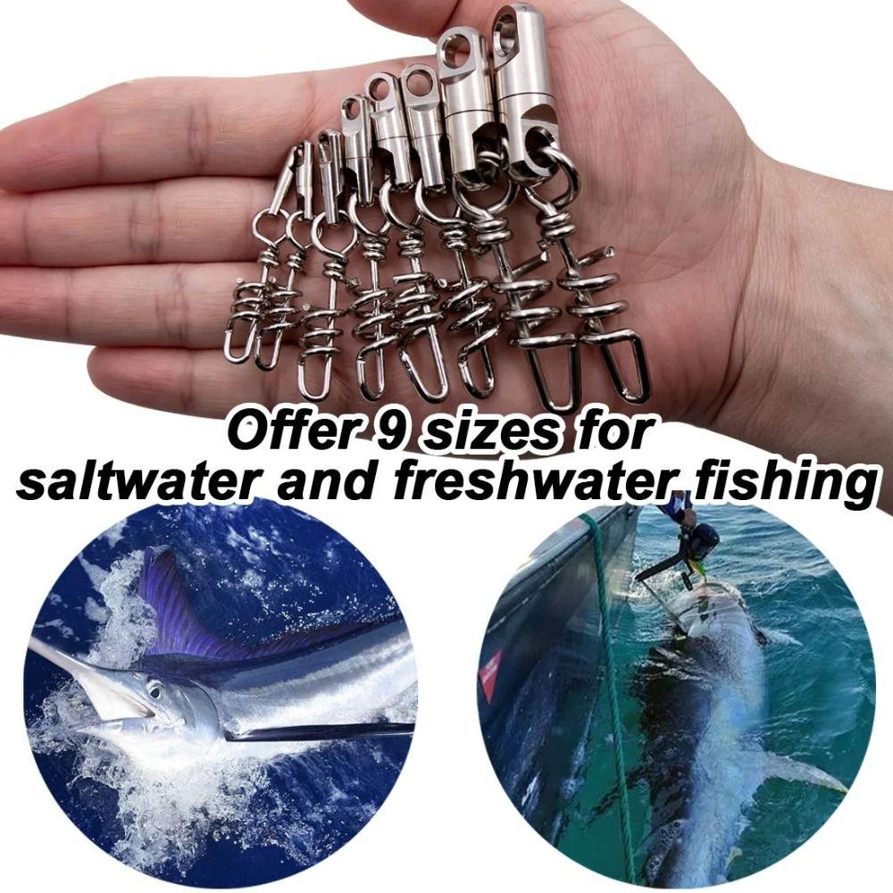 5PCS Stainless Steel Fishing Snap Connector Copper Saltwater Fishing Swivels New Lure Connector