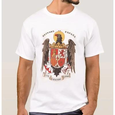 Spanish Imperial San Juan Eagle Coat of Arms Graphics T-Shirt 100% Cotton O-Neck Short Sleeve Summer Casual Mens T-shirt