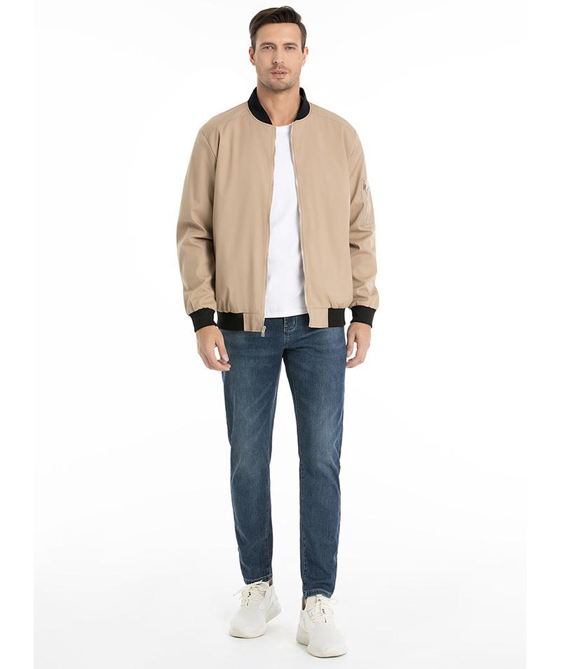 Veste Bomber Homme Légère - Blouson Décontracté Mi-saison Avec Poches Zippées