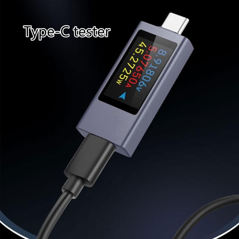 Type C Tester Practical Phone Charging Tester Accurate Charging Measurement Voltages Cureent Power Display for All Phone