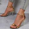 2025 Fashion Women's High Heels Sandals Thin Heels Heel Wrap One-length Strip Shoes Women Leisure Dress Sexy Sandalias De Mujer
