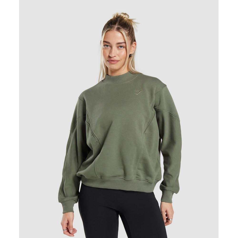 

GYMSHARK Rest Day Хлопковый пуловер с контурной основой, зеленый B7A2W ECH1 XXL