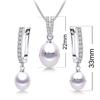 YWYC Horseshoe 8-9mm Rice Freshwater Pearl Earrings&Necklaces Jewelry Set for Women 925 Silver 45cm Pendant Necklace