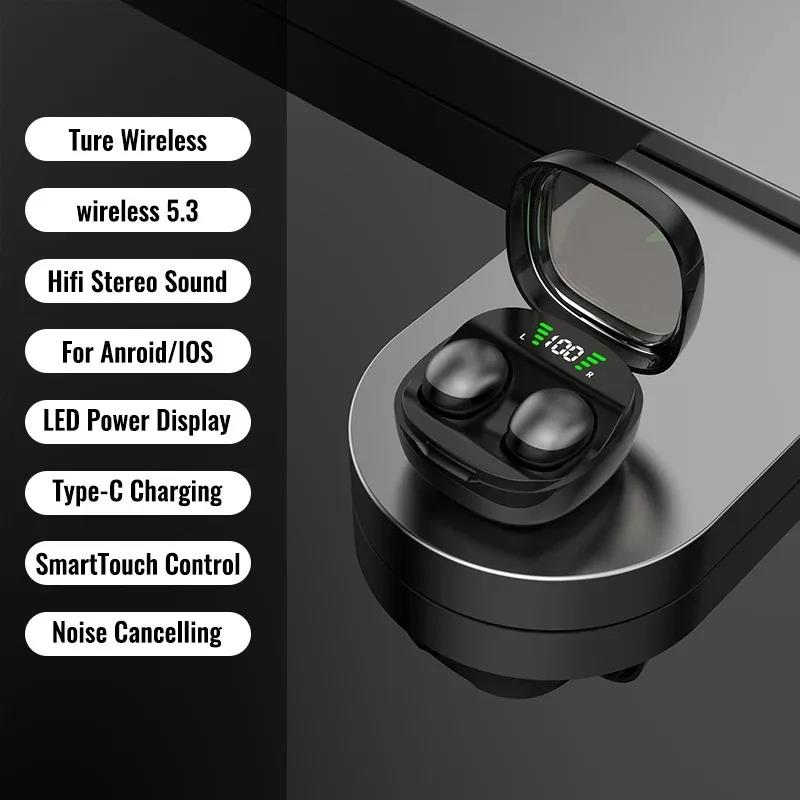 Invisible Mini Earphones Bluetooth 5.3 Headphones Wireless Headsets HiFi Stereo Noise Reduction Waterproof Earbuds for Xiaomi