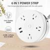 Retractable Multi-Functional Power Strip with USB and Multiple Outlets Extension Cord