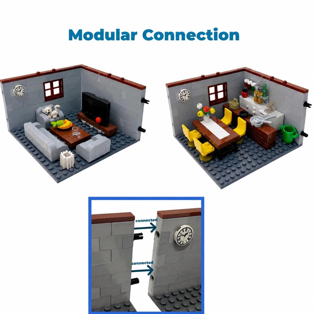 City House Building Blocks Toys for Children Boys Girl DIY Gifts MOC Bricks Bedroom Living Room Furniture Model Juguetes Bloques