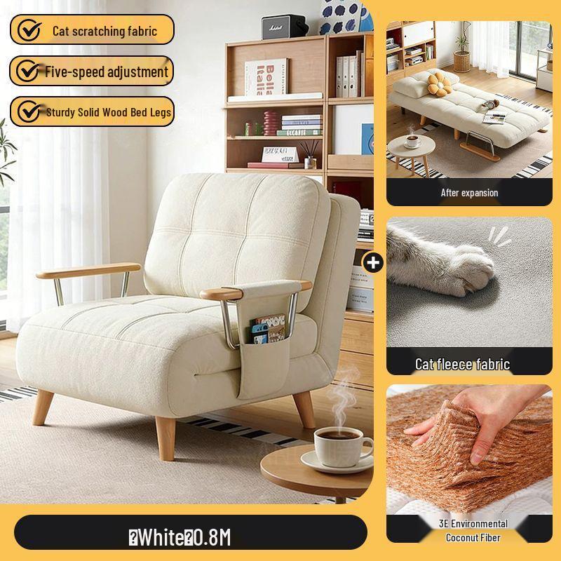 2026 Plush Foldable Sofa Bed: Dual-Use Log Style for Small Apartments and Balconies