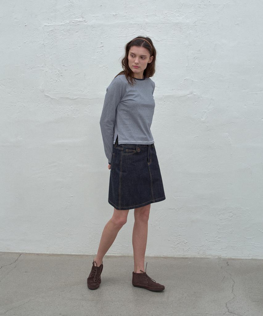 Hane Classic Cotton Skirt_Indigo Blue