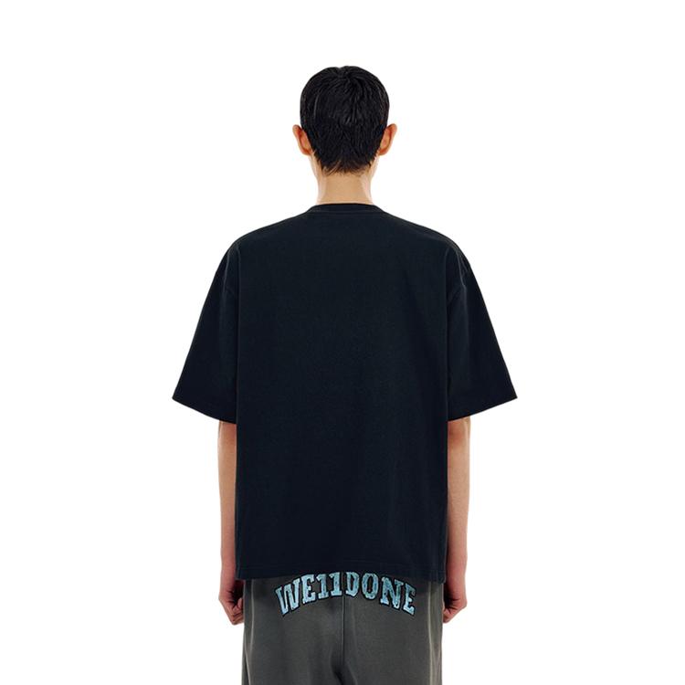 We11done Fw26 Front Pocket Graffiti Bear Short Sleeve T-Shirt Unisex T-Shirt WD-TT2-26-791-U-BK