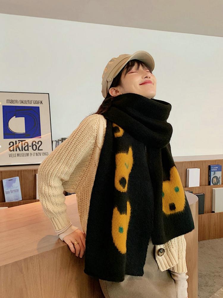 Imitation Cashmere Winter Women Scarf Animal Print Thick Wrap Shawl Pashmina Ladies Mujer Echarpe Hiver Bufandas Stoles Foulard
