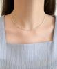 Alleun Silver 925 Square Chain Long Clip Bold Necklace