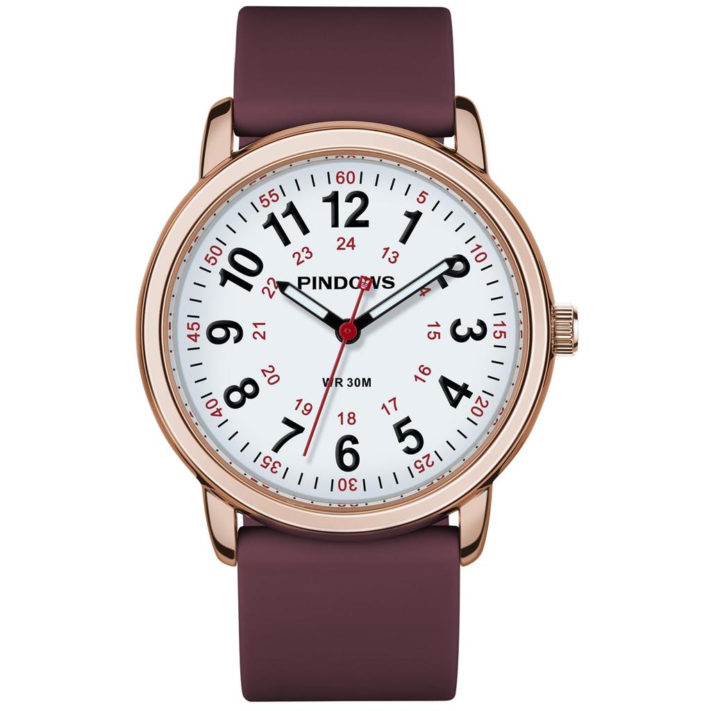 PINDOWS Unisex Analog Quartz Watch for 30m Water Military Time Luminous Dial for Easy Visibility Women's Watch, Students, Resistant, Display,