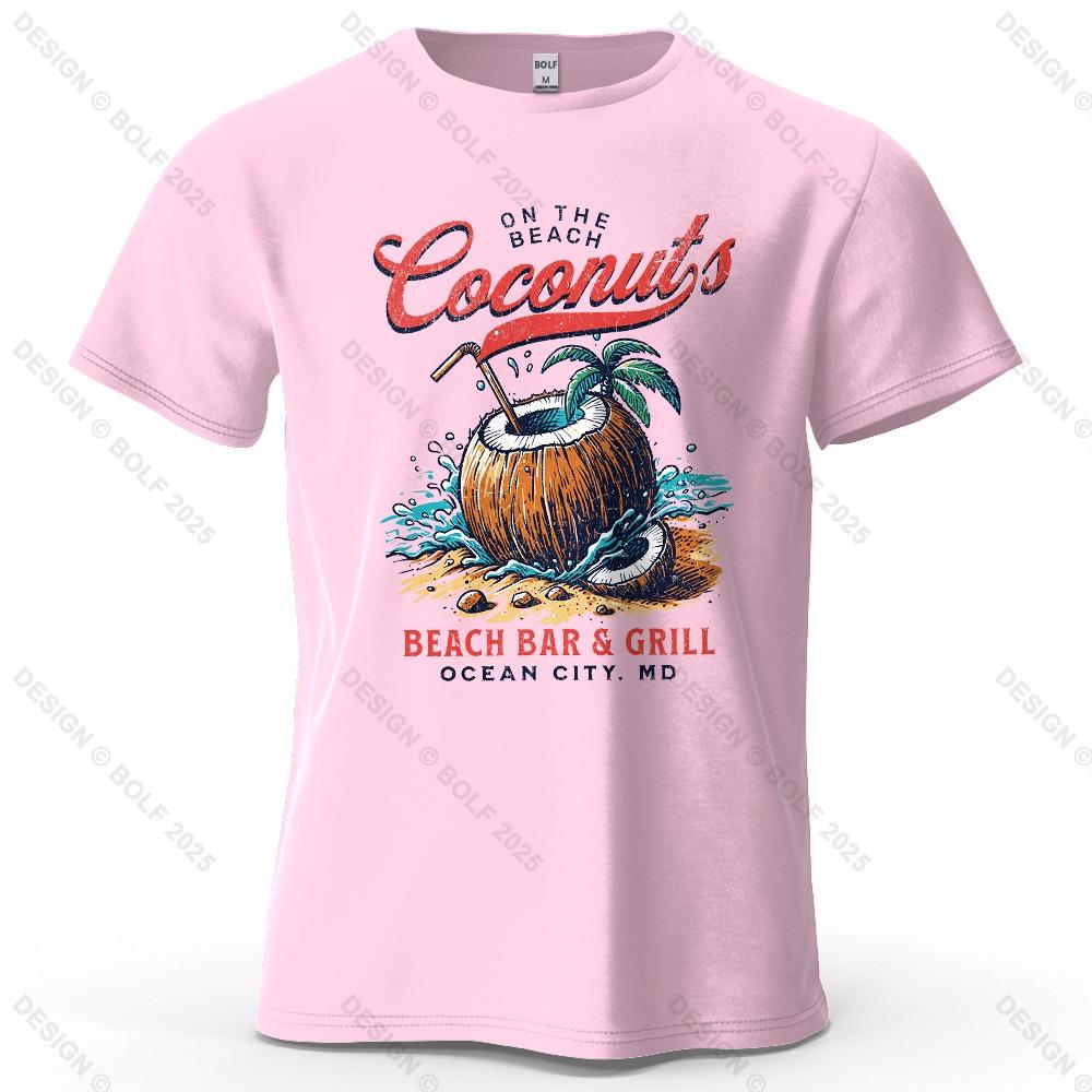 Men's Beach Outings Graphic Short Sleeve T-Shirt Vintage Printed Tops Tee for Women Summer Casual Sportswear