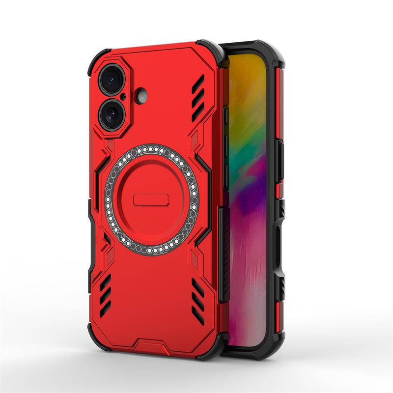 Pouzdro s tvrdým pancířem pro iPhone 16 Magnetická adsorpce Bezdrátové nabíjení Kryt pro iPhone 16 15 Pro Max 16e Pouzdro pro iPhone 16e Pouzdro