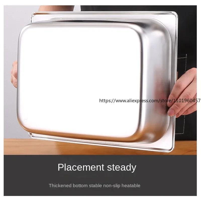 Deep Hotel Pans Anti Clogging Stainless Steel Steam Table Pans Commercial Metal Food Catering Trays