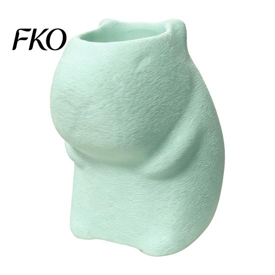 One-piece Molded Pen Organizer Standing Capybara Holder, Cute Animal Desk for Pens Makeup Gradient Orange Cup Brushes, Large Capacity