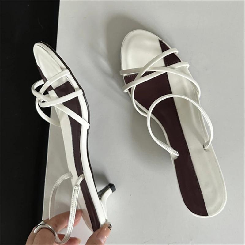 Fashion Eilyken New Summer Design Narrow Band Open Toe Sandals Women Slippers Fashion Thin Low Heels Party Dress Casual Shoes