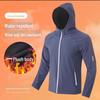 Unisex Winter Outdoor Windproof Velvet Jacket with Reflective Zipper for Cycling, Running, and Leisure Activities.