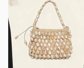 

Handwoven Hollow out Wood Bead Shoulder Bag for Women Commuter Style Cross-Border Trend Medium Square Shape Cotton Lining