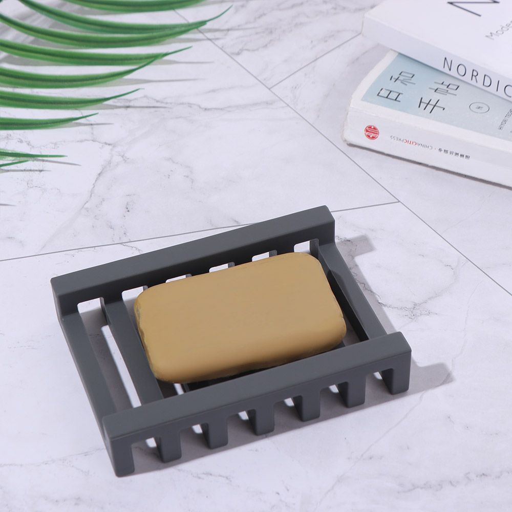 Soap Saver Flexible Soap Holder Non-slip Waterproof Bar Soap Dish Hollow Design Silicone Soap Box Bathroom