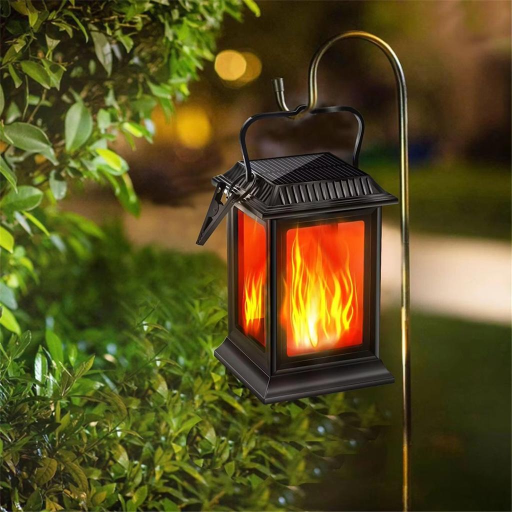 New Solar Flickering Flame Lights Flickering Flame Solar Lantern Long Lasting Hangings Lamp Decorative Night Bulbs for Patio