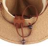 Breathable Paper Straw Panama Hat with Adjustable Chin Strap and Wide Brims Sun Protections for Women Vacation and Trip