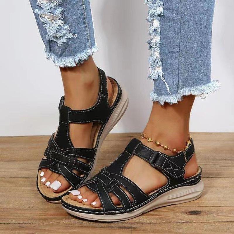 2025 Platform Wedge Women's Sandals Lightweight Soft Sole Wedge Velcro Comfort Sandals