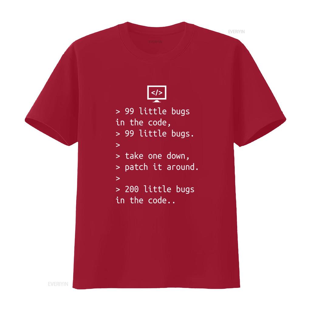 99 Little Bugs In the Code Programmer Coding Funny T Shirt M2048 Vintage Washed Streetwear Fashion Designer Clothes Unisex