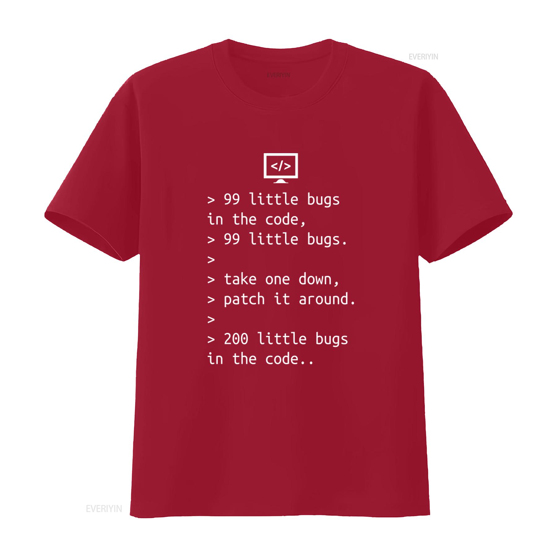 99 Little Bugs in the Code Programmer Coding Funny T Shirt M2048 vintage Washed streetwear fashion designer clothes Unisex S