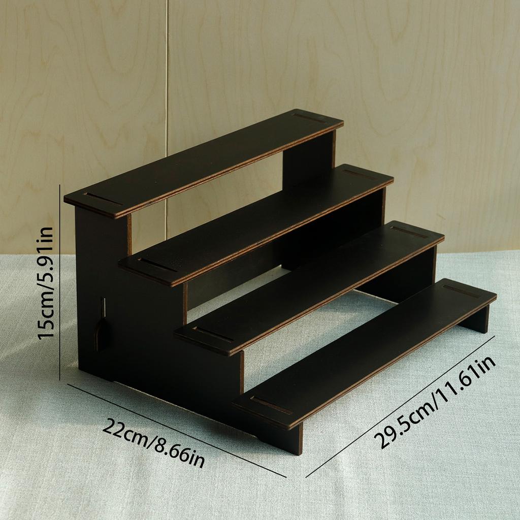 Wood Step Display Stand Hair Clip Bracelet Watche Storage Rack Figure Doll Jewelry Showcase Earrings Rings