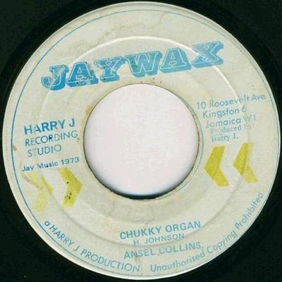 7inch Record ANSEL COLLINS  Chukky Organ NONE Jaywax 1973 Jamaica Reggae Ska  Dub Used