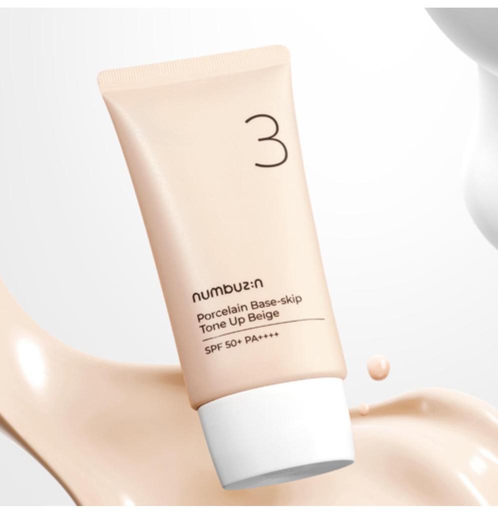 NUMBUZIN No.3 Porcelain Base-Skip Tone Up Beige SPF50+ PA++++  50ml