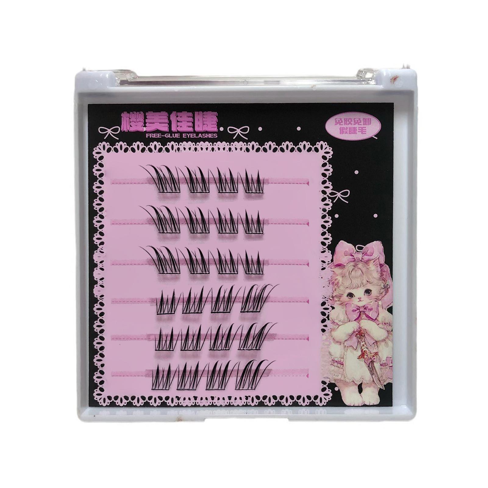 Eye False Eyelashes Glue-free Natural  Fiber Lashes for Daily Hanfu Makeup