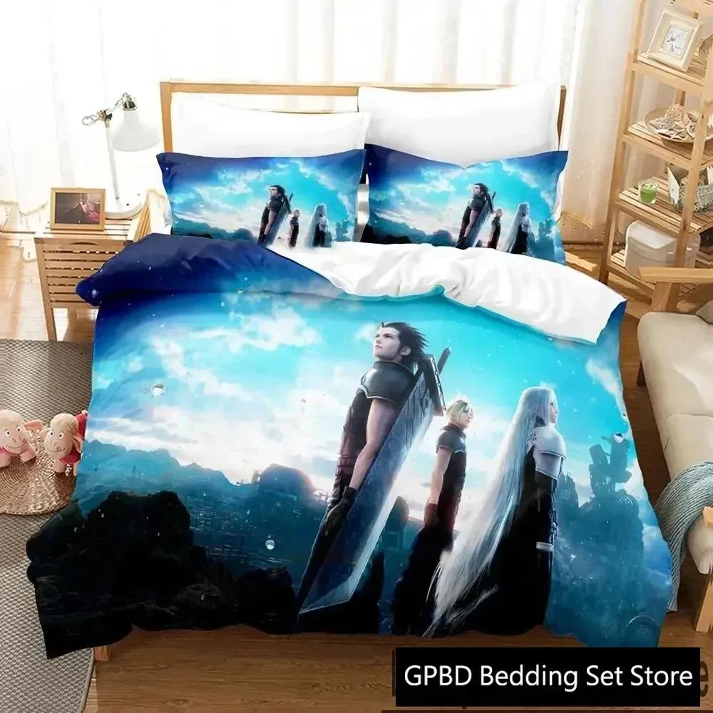 3D Print Game Crisis Core Final Fantasy Vii Bedding Set Boys Girls Twin Queen King Size Duvet Cover Pillowcase Bed Boys Adult