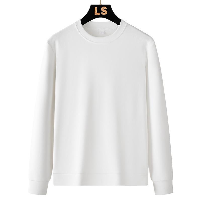 Мужская осенне-зимняя флисовая толстовка с круглым вырезом и флисовой футболкой с длинным рукавом Корейская версия повседневной толстовки с капюшоном Trend Fashion Base Top M белый