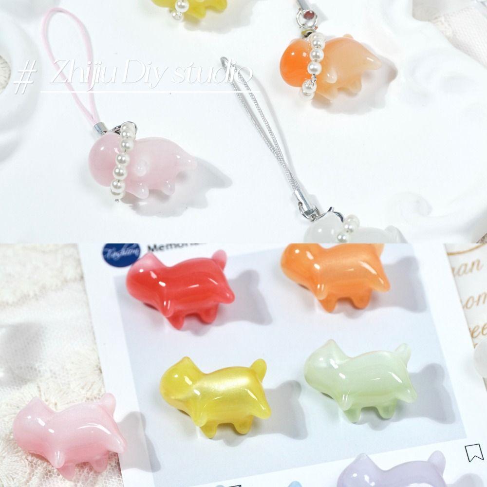 Pearl Detail Cat Pearl Pendant Color Changing Color Changing Pendant Hanging Ornament Bag Decor
