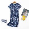 Plus size Estate Donna Camicia da notte Manica corta Simpatico cartone animato pigiameria dolce O Collo Camicie da notte Pigiama Pigiama da donna in cotone