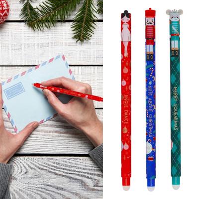 Kitörölhető toll készlet Karácsony Sima írású tintás tollak Újrafelhasználható ünnepi témájú gél tollak kívánságlistákhoz szerelmes kártyákhoz ünnepi kártyákhoz ünnepi asztaldekoráció