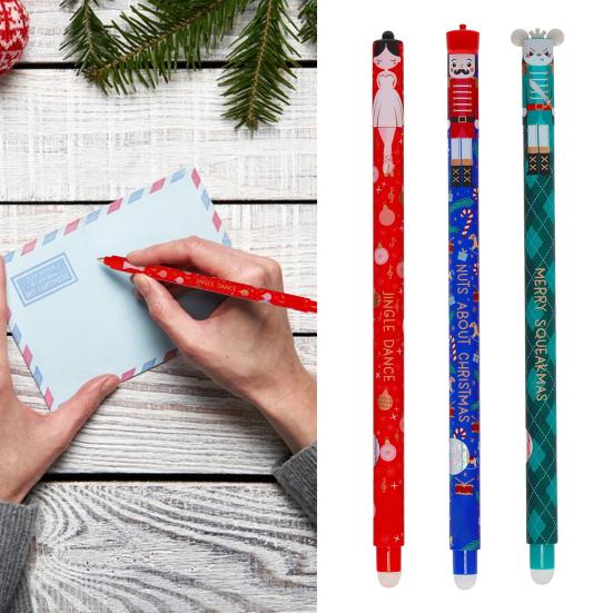 Sada smazatelných per Vánoce Hladce píšící inkoustová pera Opakovaně použitelná gelová pera s vánoční tématikou pro seznamy přání Milostné karty Sváteční karty Slavnostní dekorace na stůl