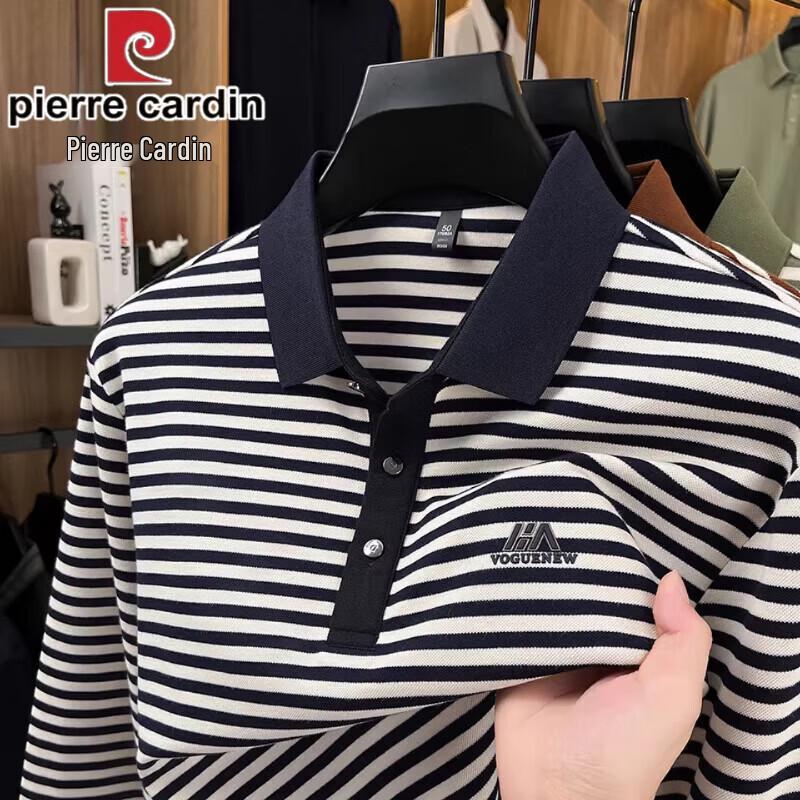 Pierre Cardin Men s Striped Long Sleeve Polo Shirt M