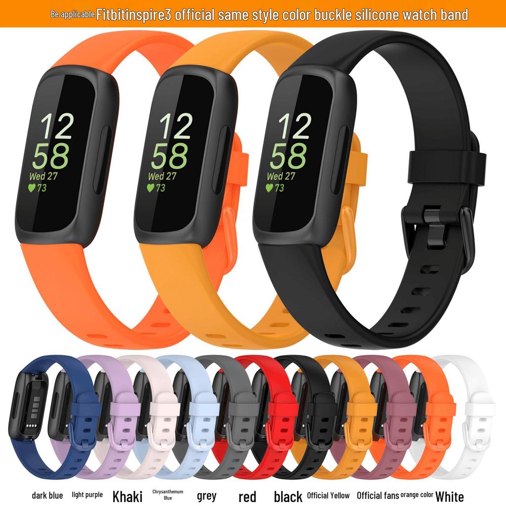 Silikonový řemínek k hodinkám Fitbit Inspire 3 - Oficiální styl s barevnou sponou