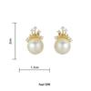 Dreamy Castle Pearl & Zirconia Crown Stud Earrings - Fashionable High-End Design